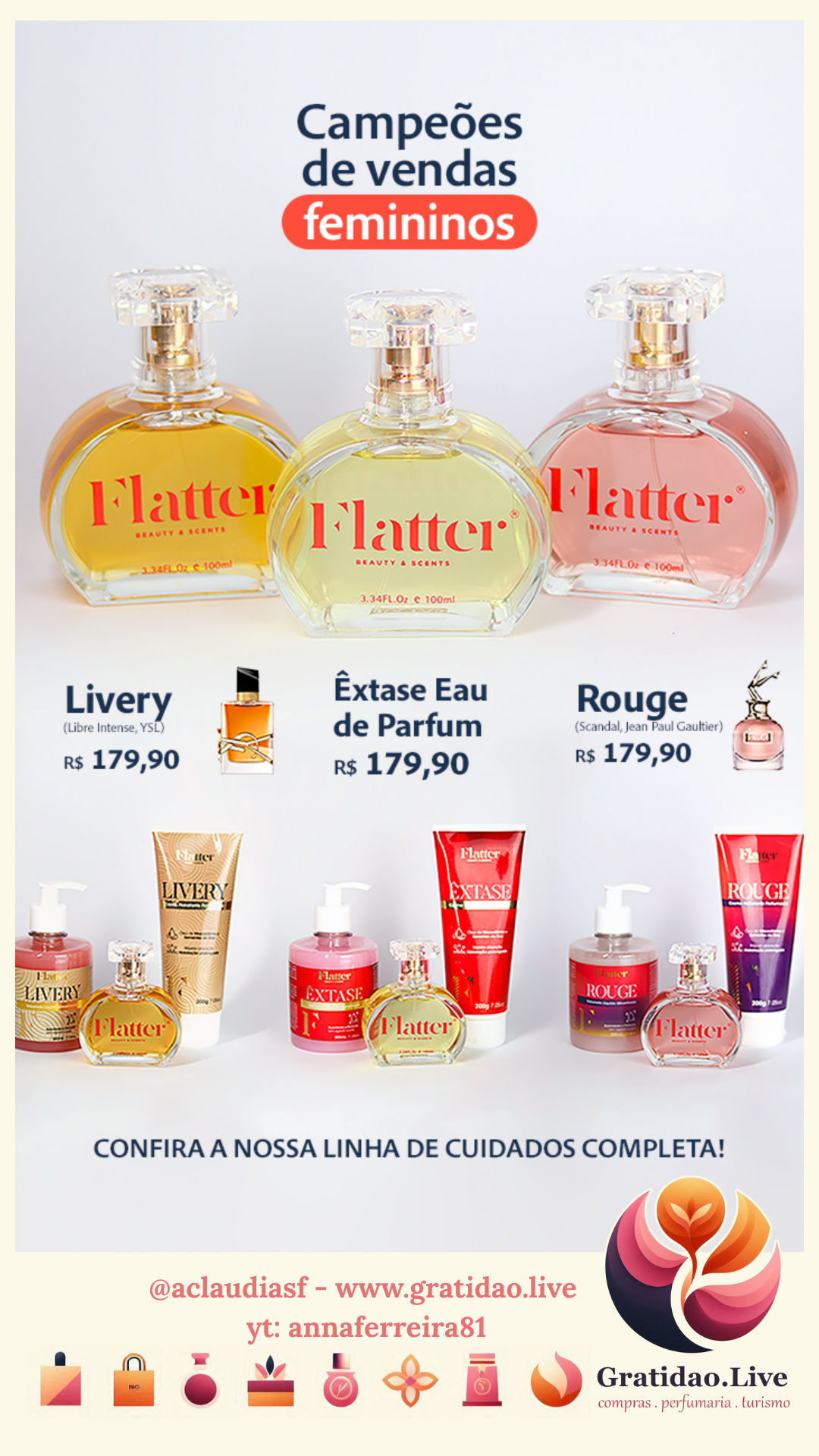 Femininos Campeões de Vendas - Flatter Perfumaria