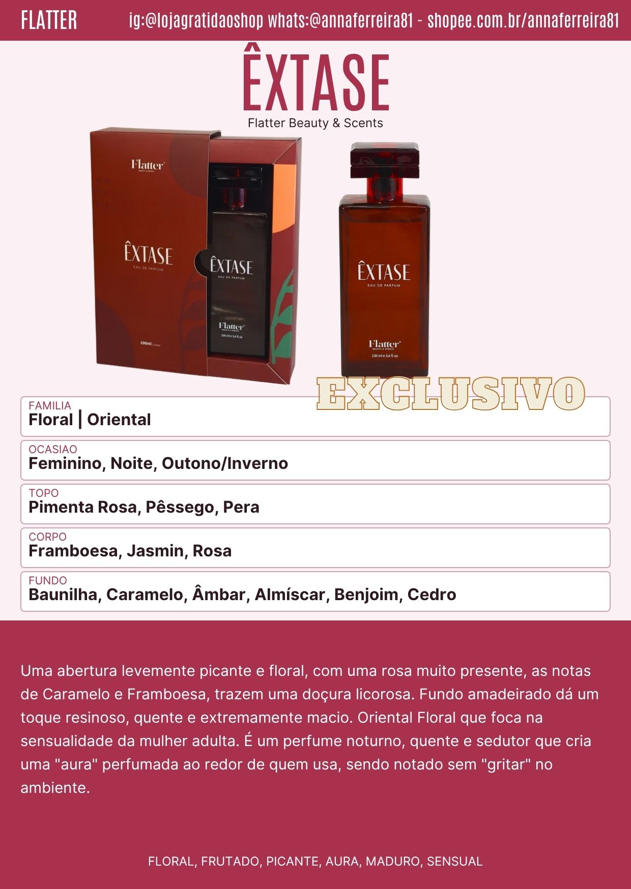 Ficha Perfume Êxtase