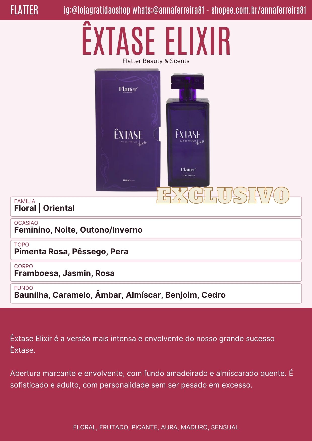 Êxtase Elixir Ficha Perfume Êxtase