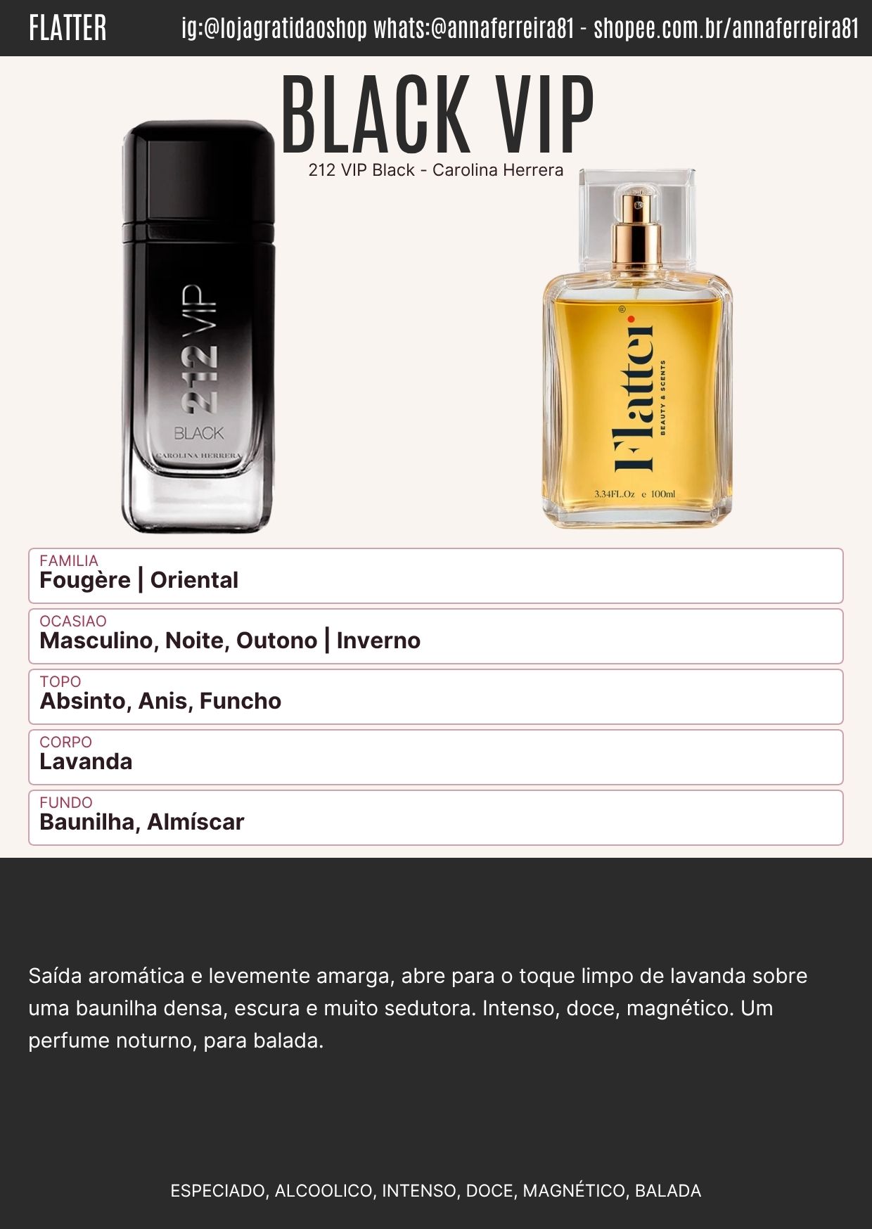 Black VIP Ficha Perfume Black VIP