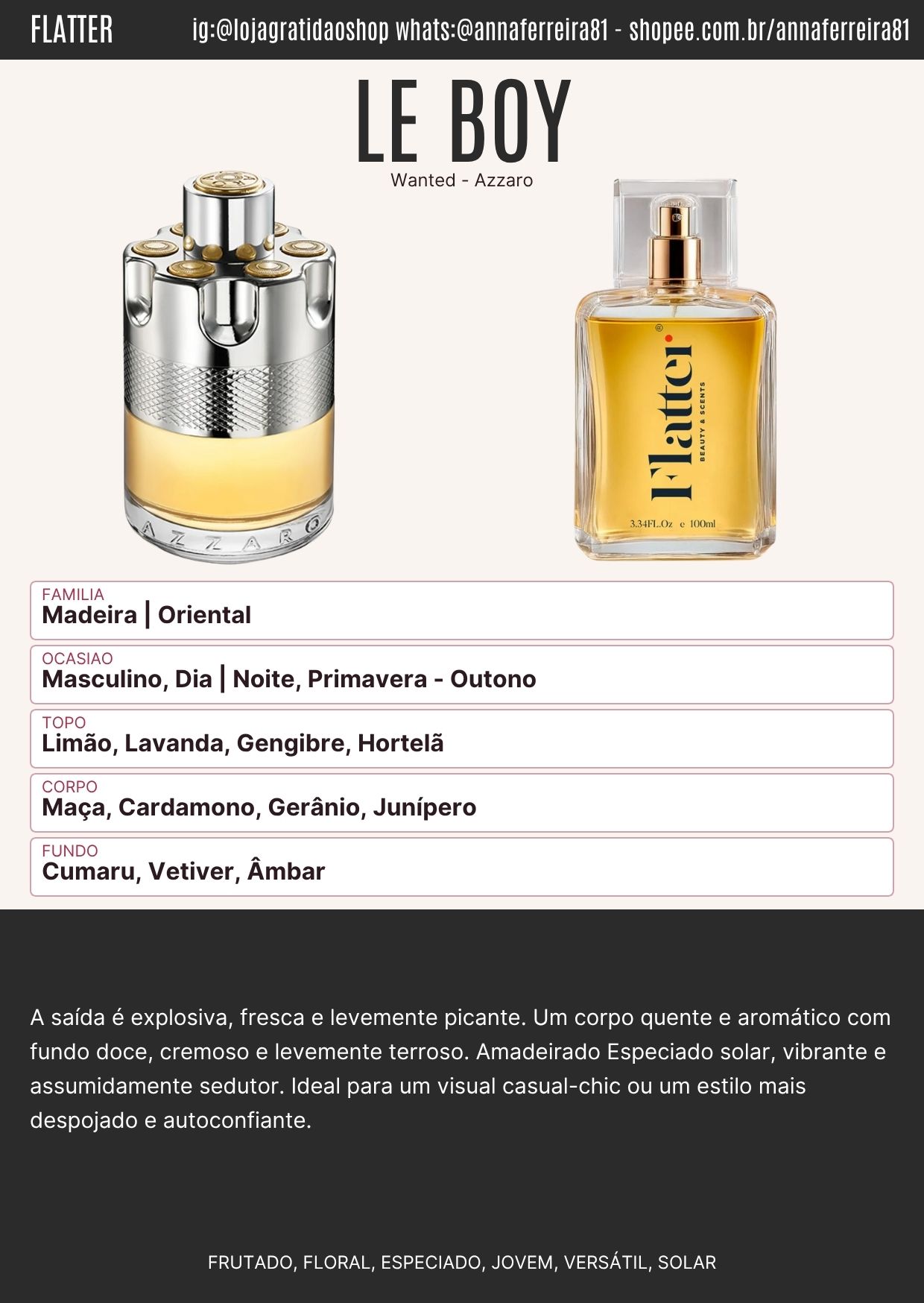 Le Boy Ficha Perfume Le Boy
