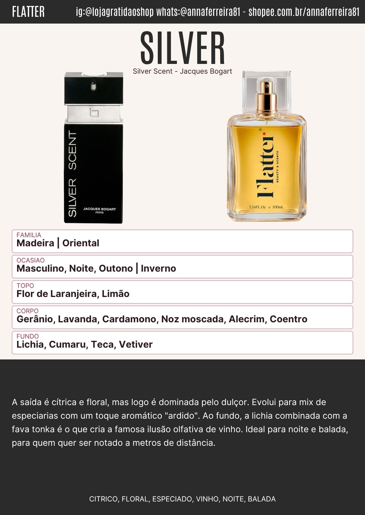 Silver Ficha Perfume Silver