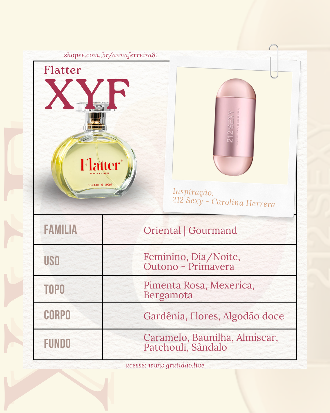 Ficha Perfume XYF