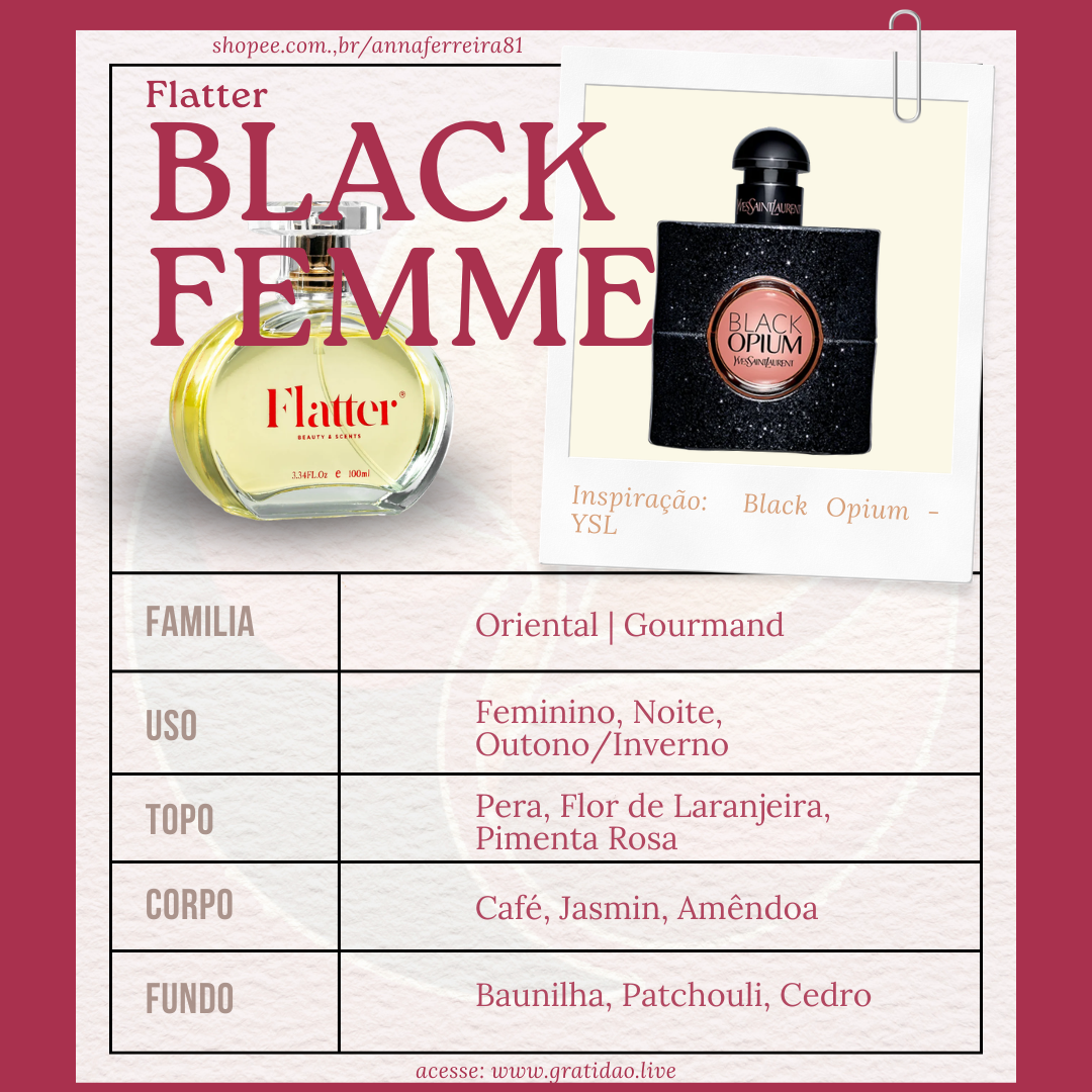 Black Femme Ficha 1:1 Perfume Black Femme
