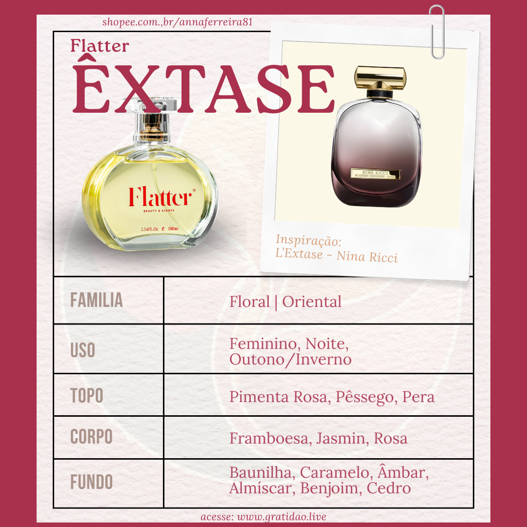 Êxtase Ficha 1:1 Perfume Êxtase