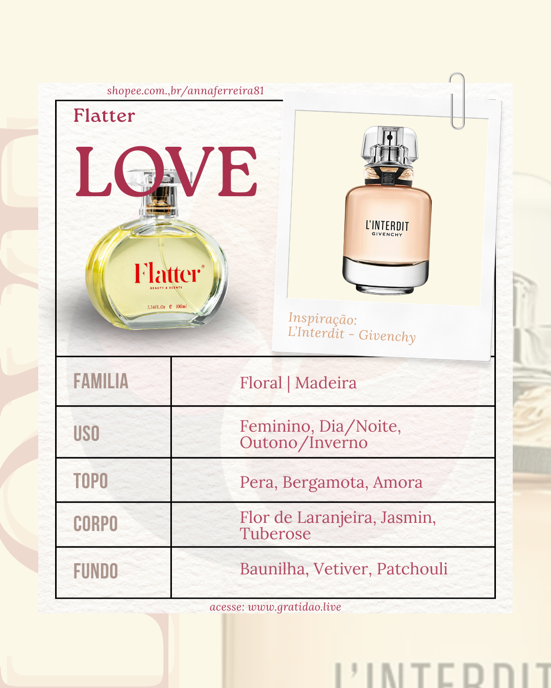 Ficha Perfume Love