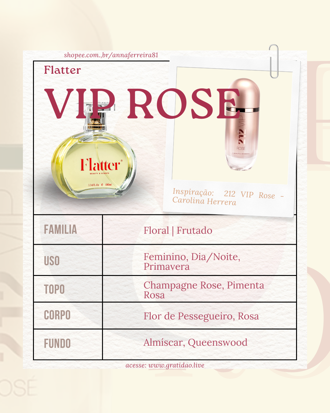Ficha Perfume Vip Rose