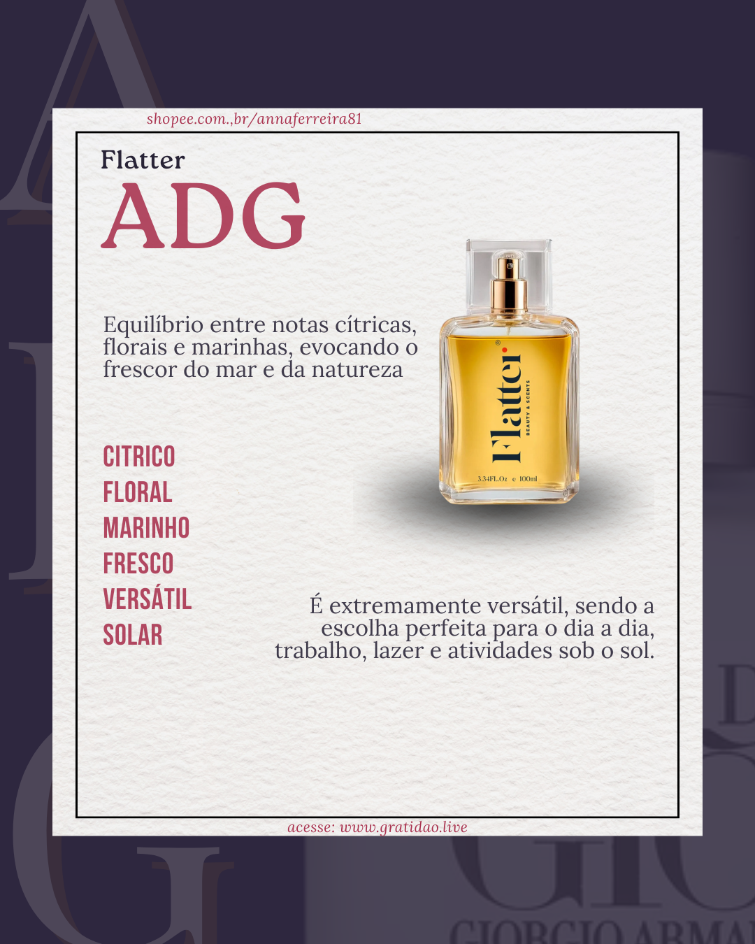 Resenha Perfume ADG