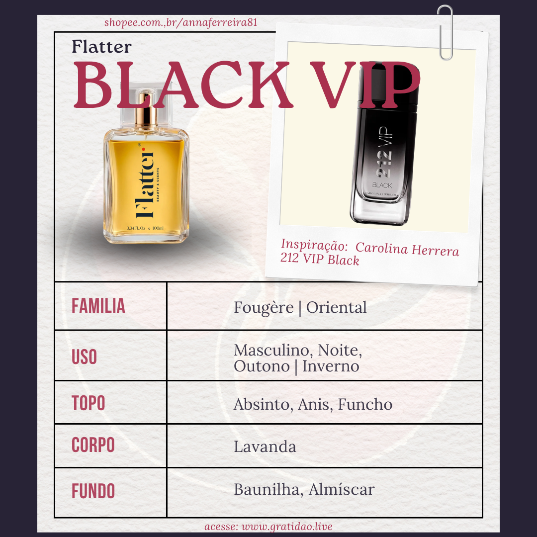 Black VIP Ficha 1:1 Perfume Black VIP