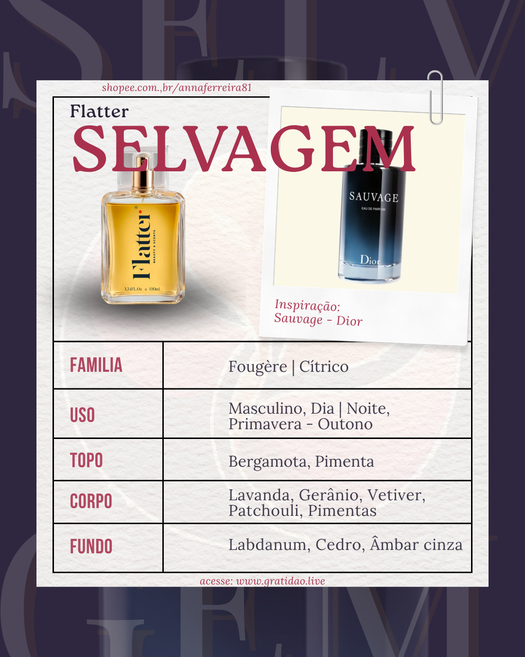 Ficha Perfume Selvagem