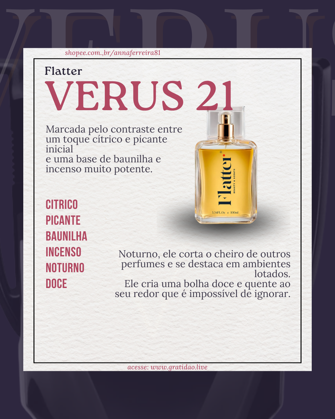 Resenha Perfume Verus 21