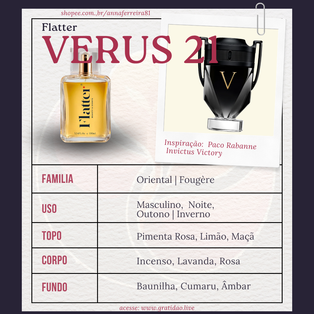Verus 21 Ficha 1:1 Perfume Verus 21